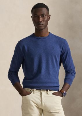 Polo Ralph Lauren Men's Cotton Crewneck Sweater, Navy Blue, Medium