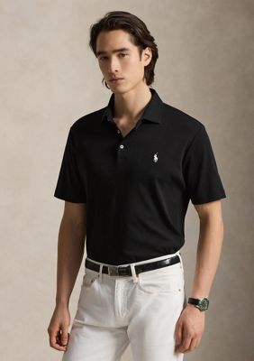 POLO RALPH LAUREN ブラック SLIM FIT 1枚　白 カスタム スリム フィット ストレッチ メッシュ ポロシャツ | ラルフ