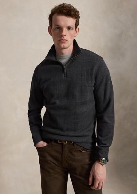 Polo Ralph Lauren Men's Plaid Estate-Rib Quarter-Zip Pullover
