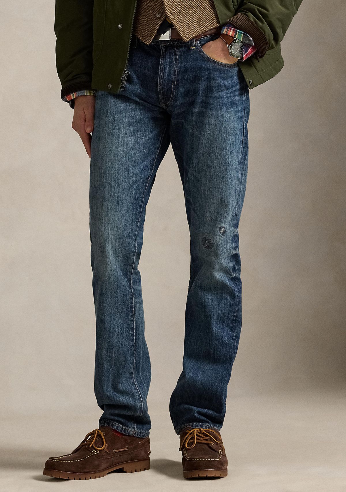 Varick Slim Straight Distressed Jeans