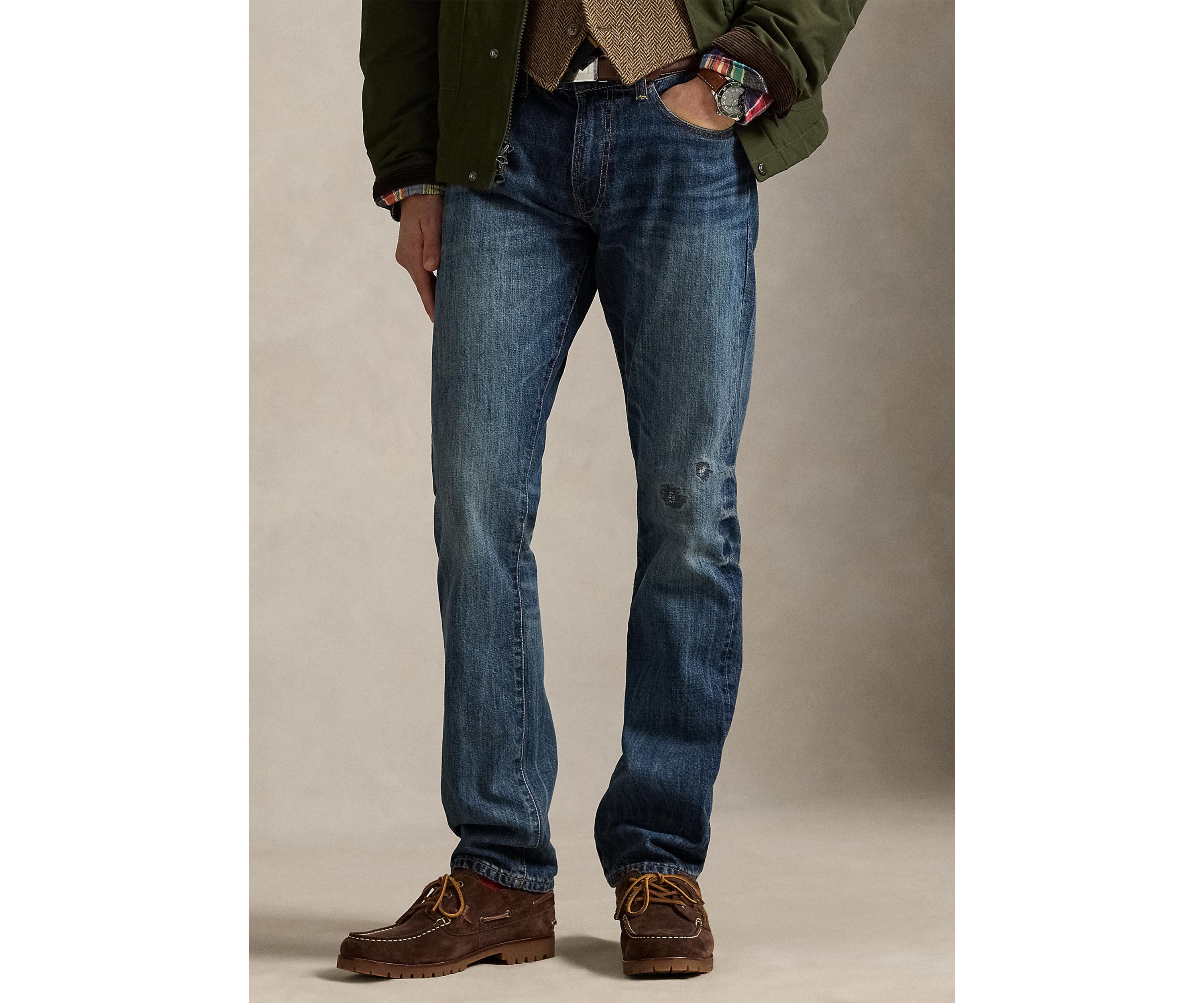Varick Slim Straight Distressed Jeans
