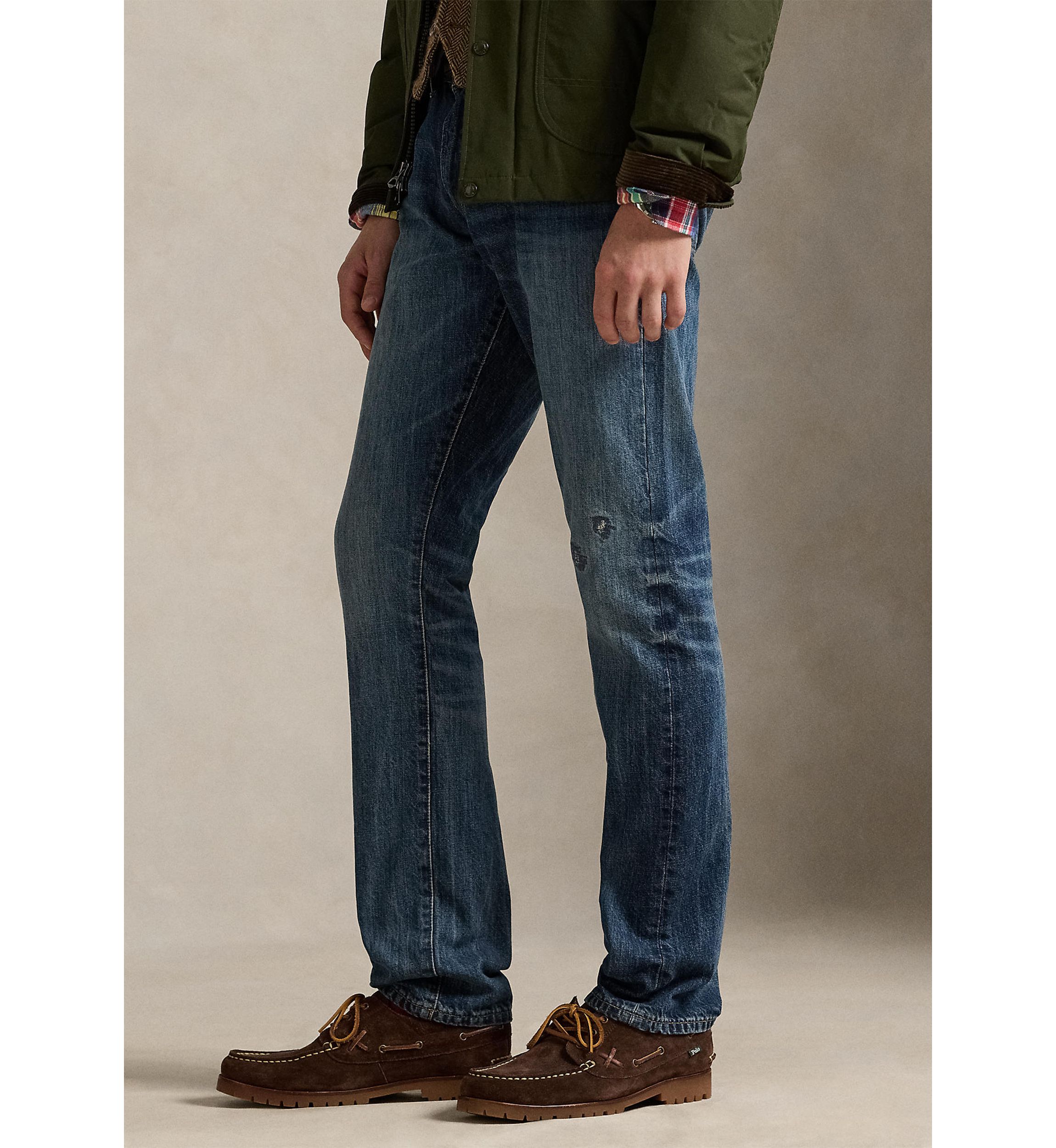 Varick Slim Straight Distressed Jeans