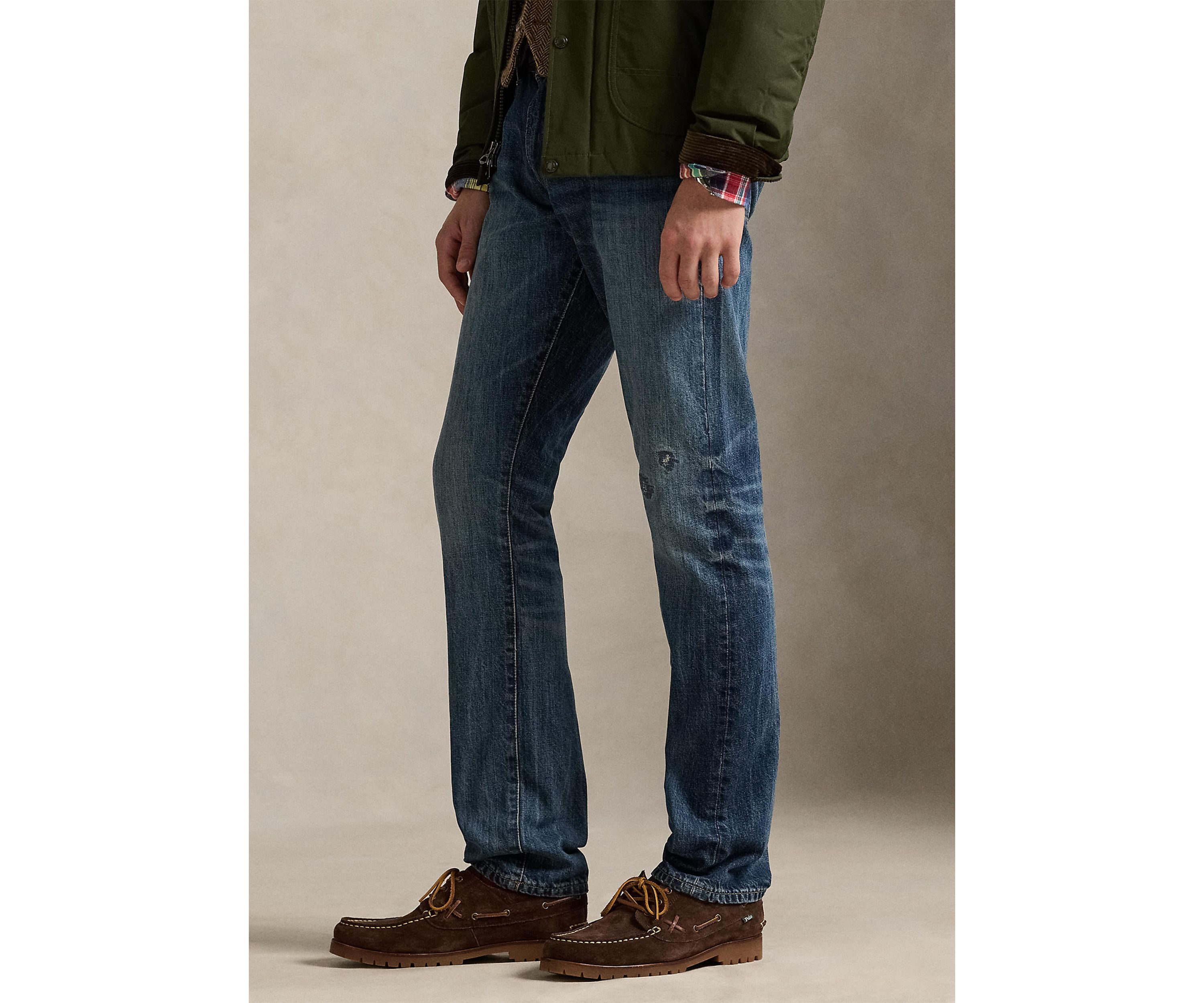 Varick Slim Straight Distressed Jeans