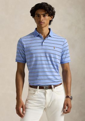 Polo Ralph Lauren Classic Fit Striped Soft Cotton Polo, Blue, 2XL