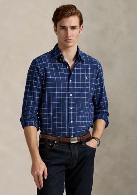 Polo Ralph Lauren Men's Classic Fit Windowpane Oxford Shirt, Large