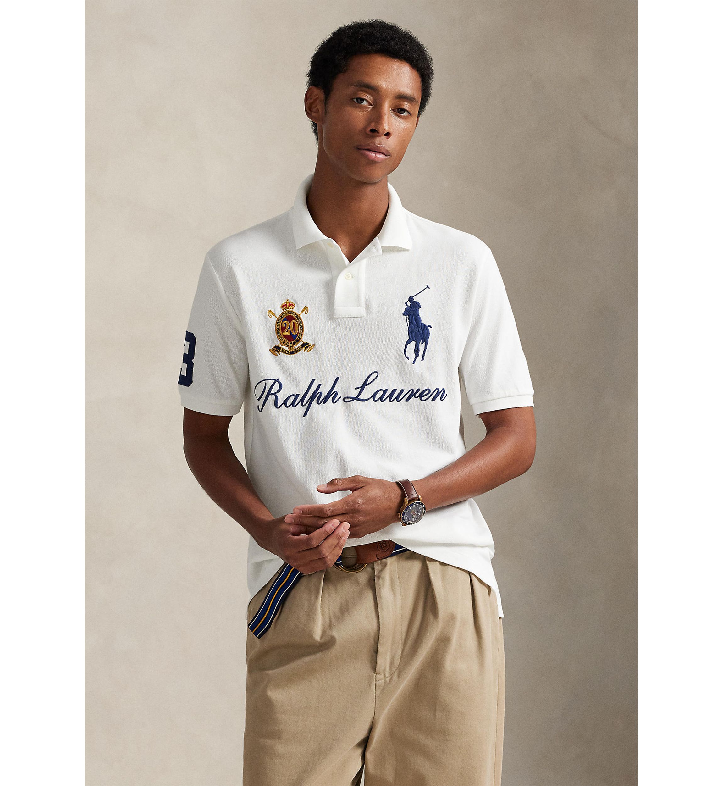 Polo Ralph Lauren Men's Classic Fit 20th Anniversary Crest Polo