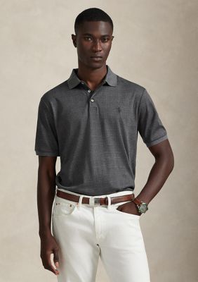 Polo Ralph Lauren Men's Classic Fit Glen Plaid Soft Cotton Polo Shirt, Grey, Large