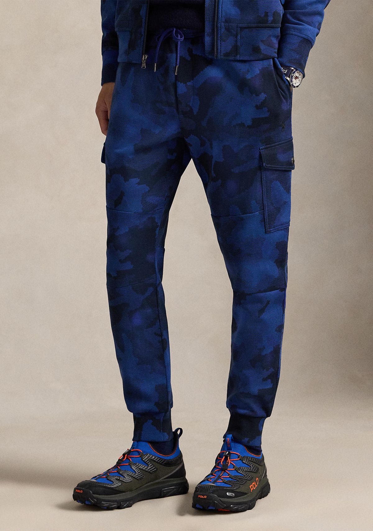 Camo Double-Knit Cargo Jogger Pants