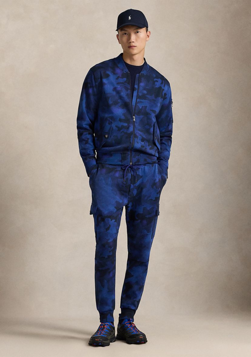 Camo Double-Knit Cargo Jogger Pants