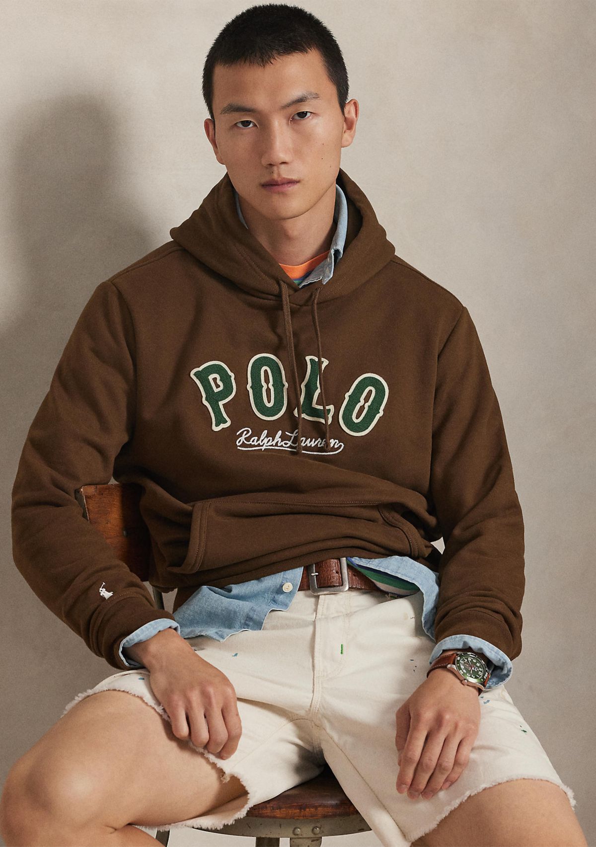 Mens RL Fleece Western-Logo Hoodie