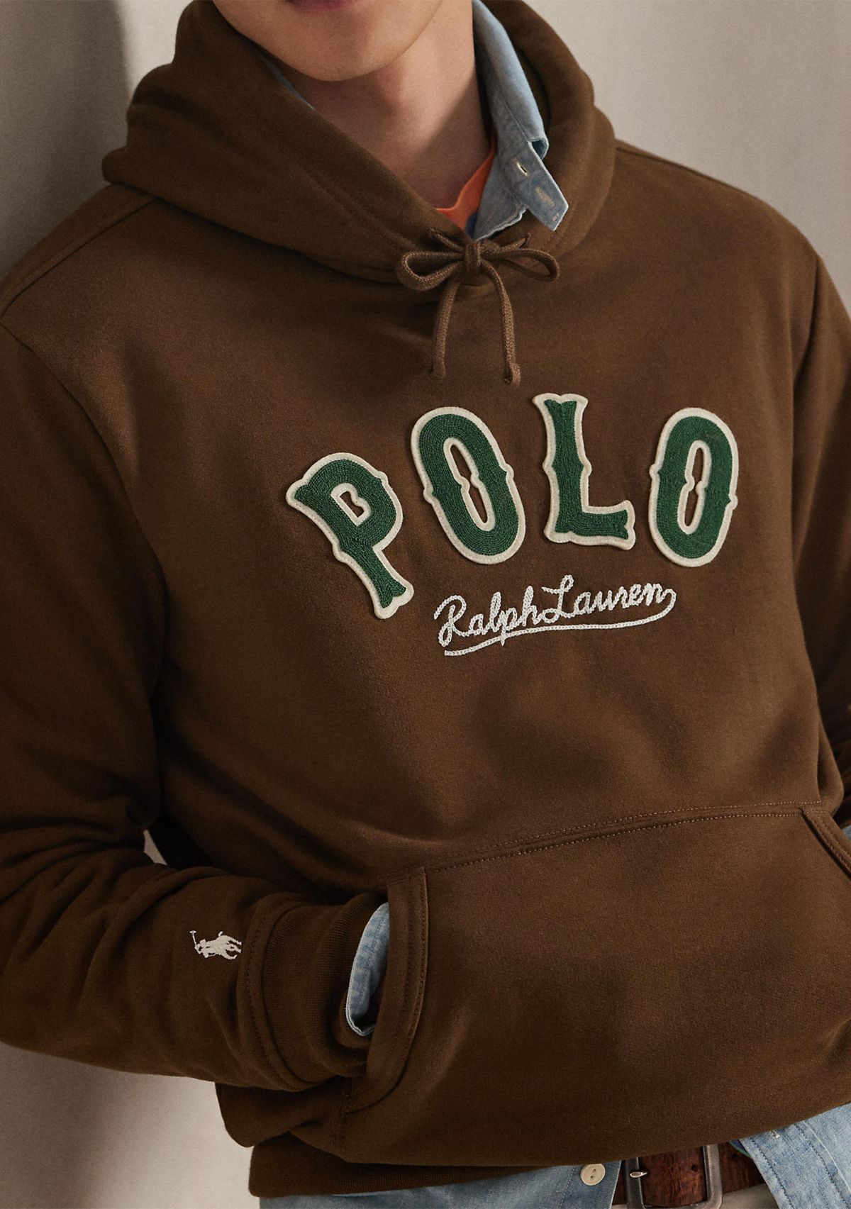Mens RL Fleece Western-Logo Hoodie