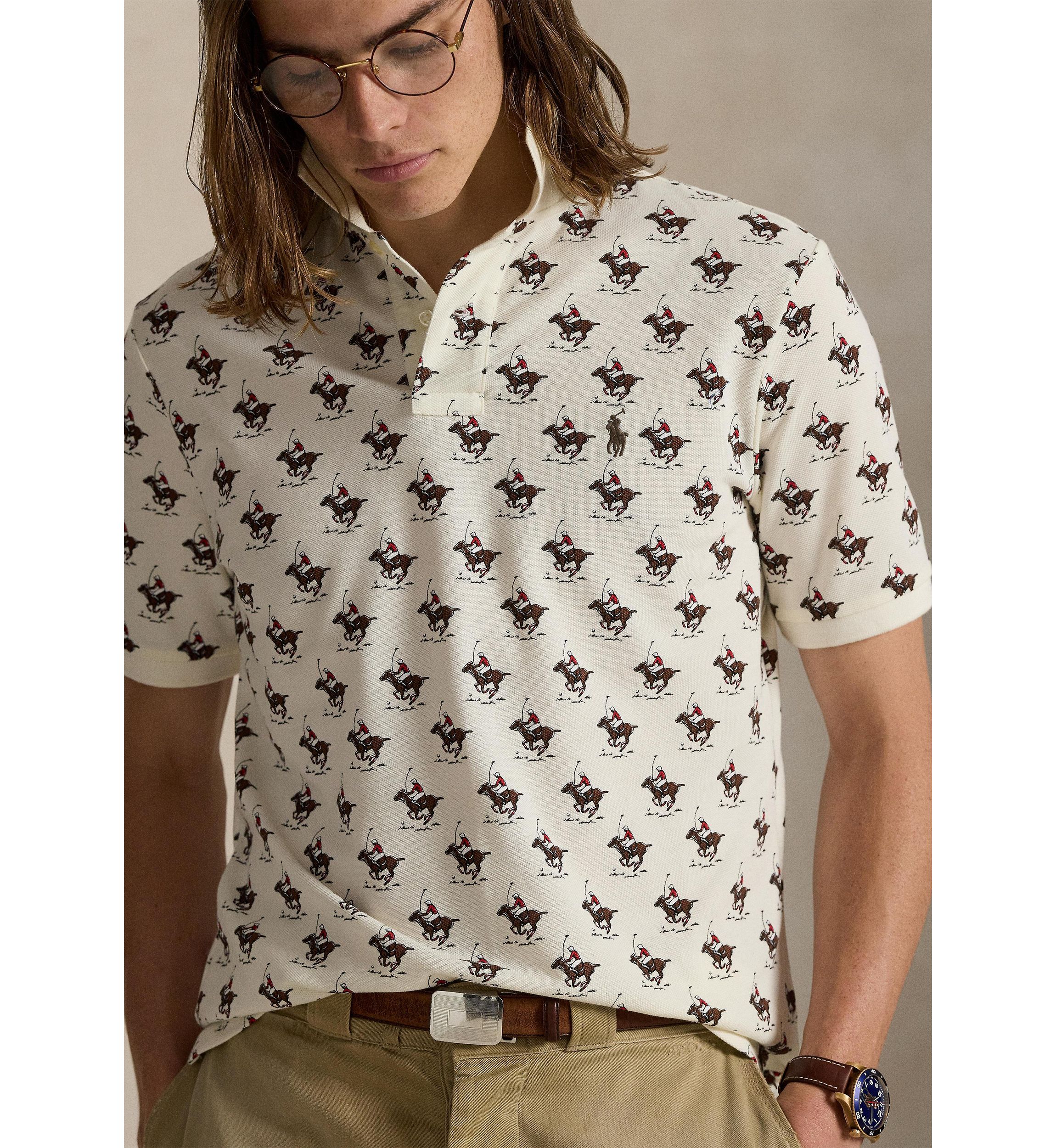 Classic Fit Equestrian Mesh Polo Shirt