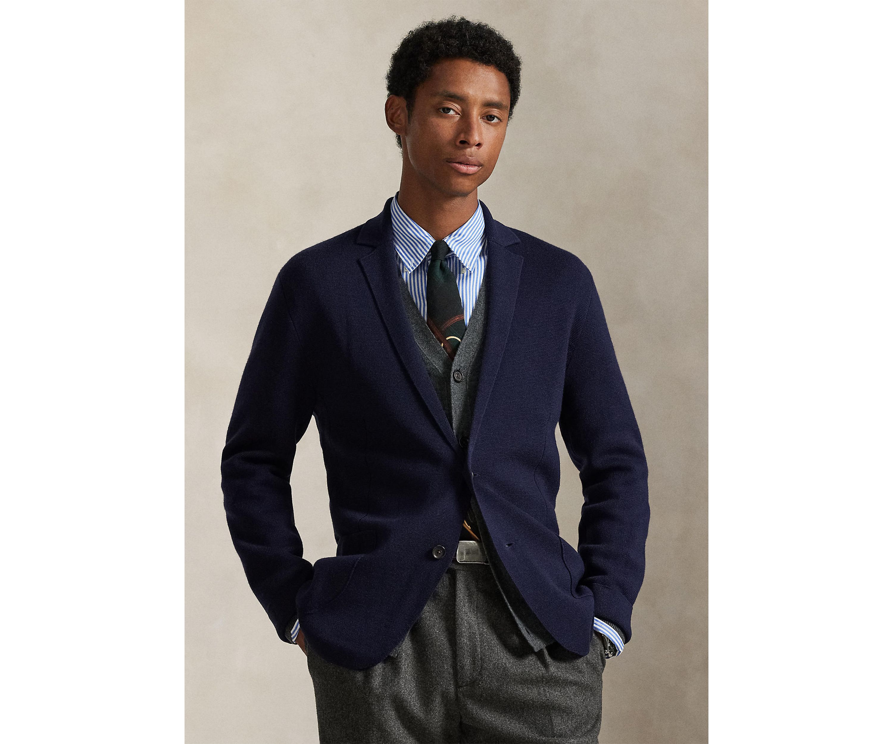 Washable Wool Blazer Cardigan