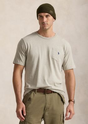 Polo Ralph Lauren Men's Big & Tall Classic-Fit Pocket Crewneck T-Shirt, Grey, 3X Big