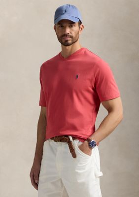 Polo Ralph Lauren Men's Big & Tall Jersey V-Neck T-Shirt, Red, 2XL Long