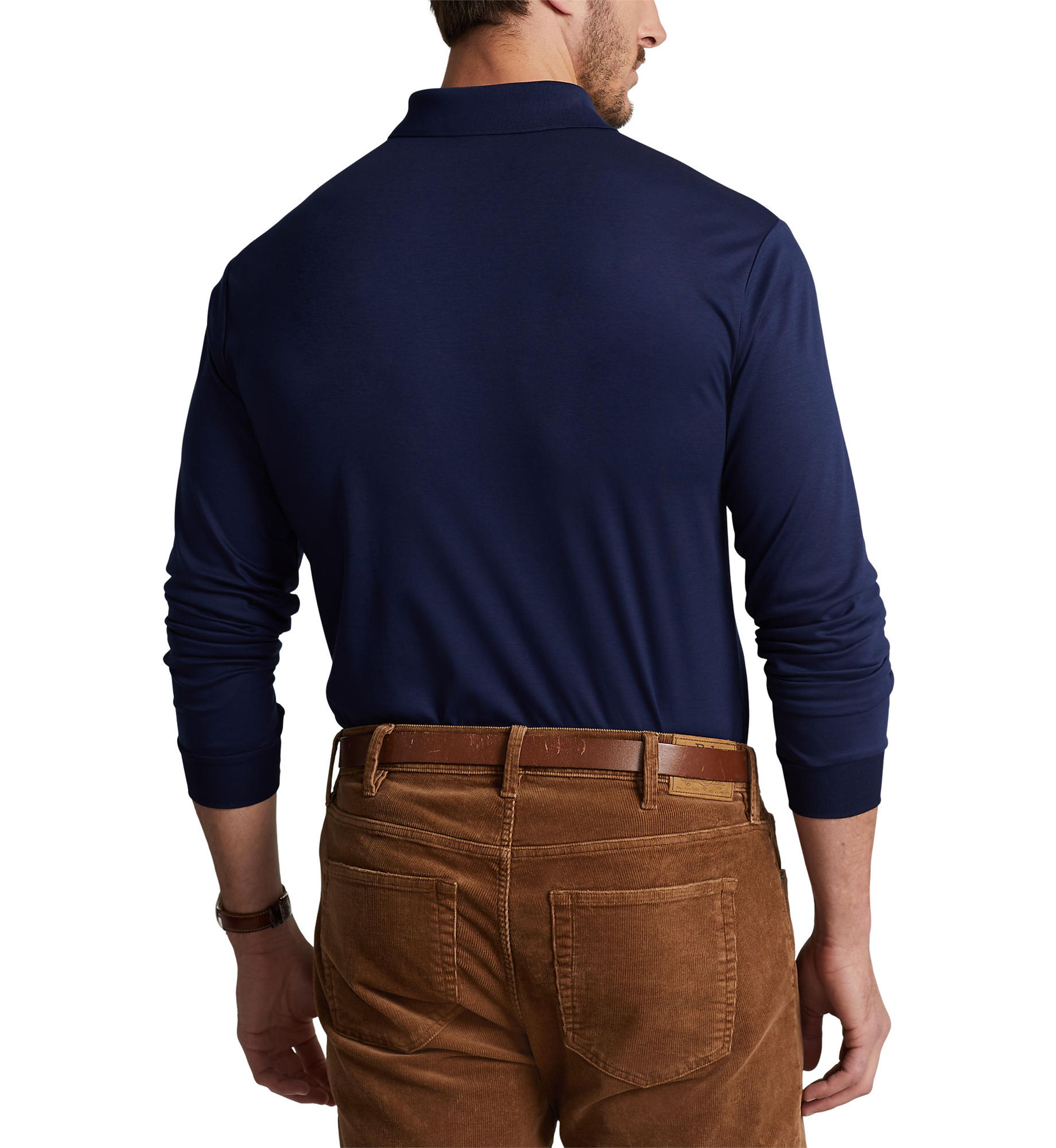 Big & Tall Soft Cotton Long Sleeve Polo Shirt
