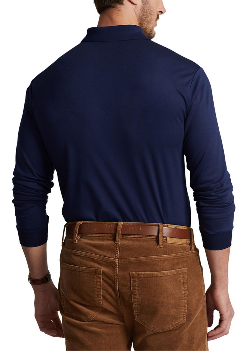 Big & Tall Soft Cotton Long Sleeve Polo Shirt