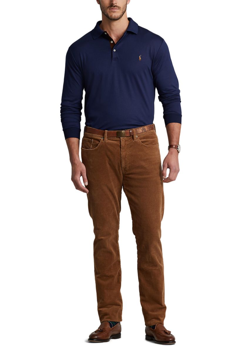 Big & Tall Soft Cotton Long Sleeve Polo Shirt