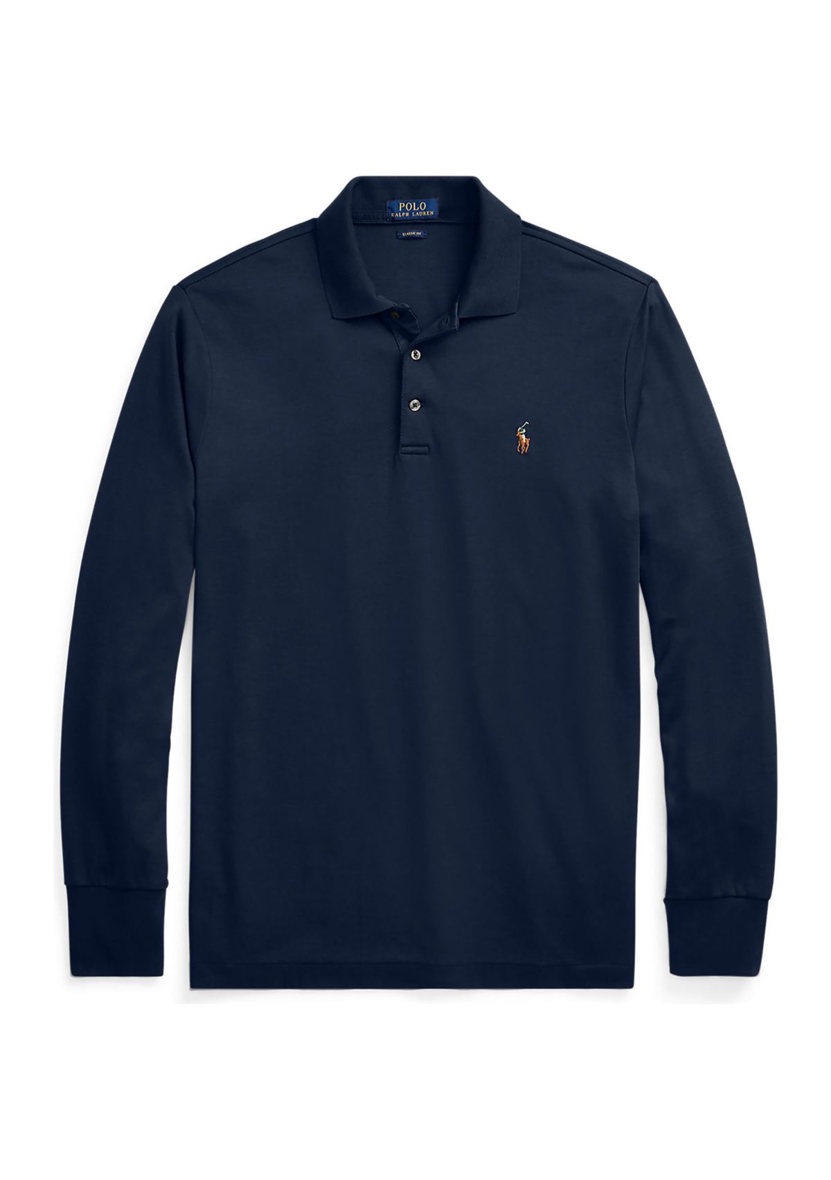 Big & Tall Soft Cotton Long Sleeve Polo Shirt