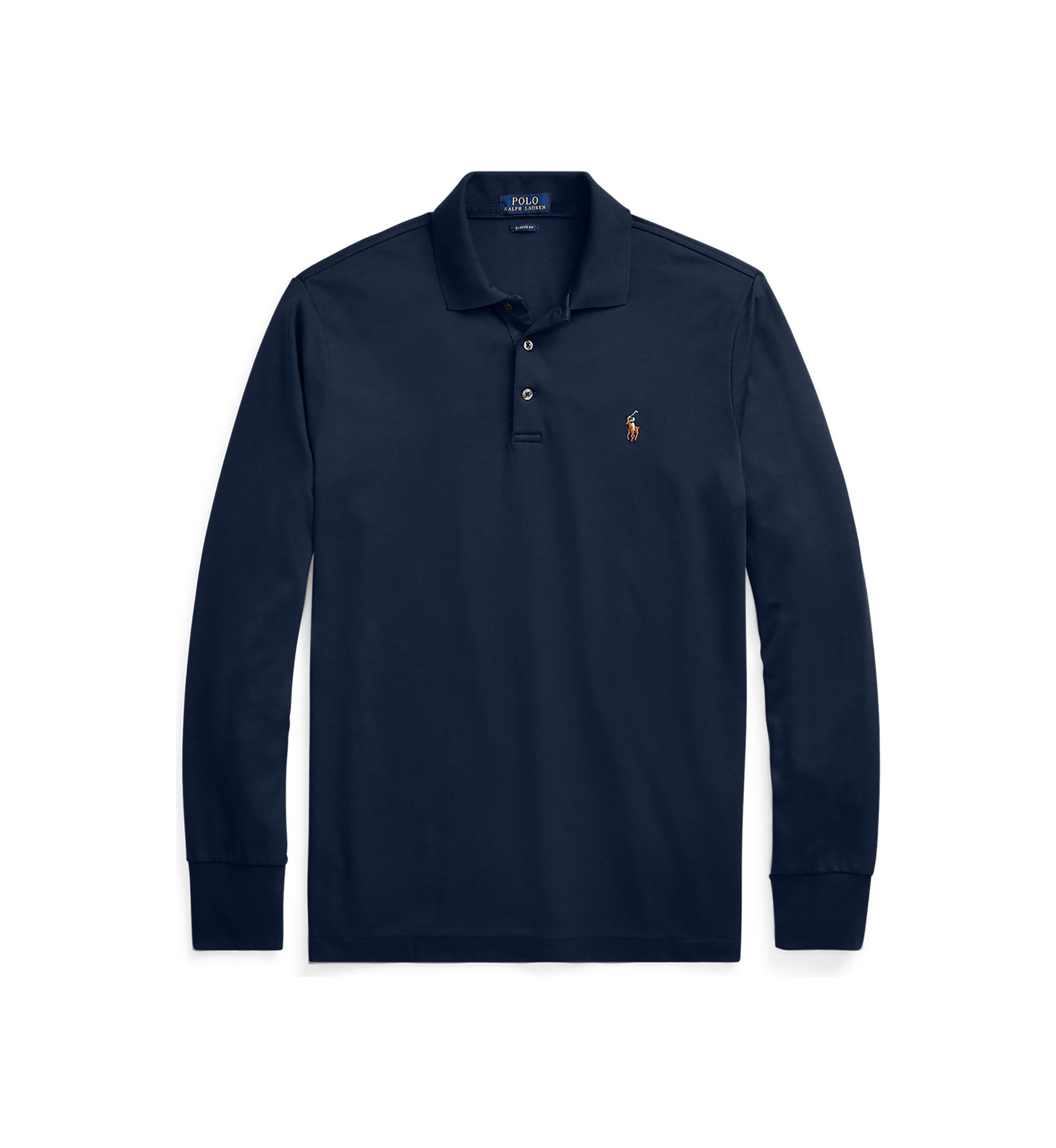 Big & Tall Soft Cotton Long Sleeve Polo Shirt