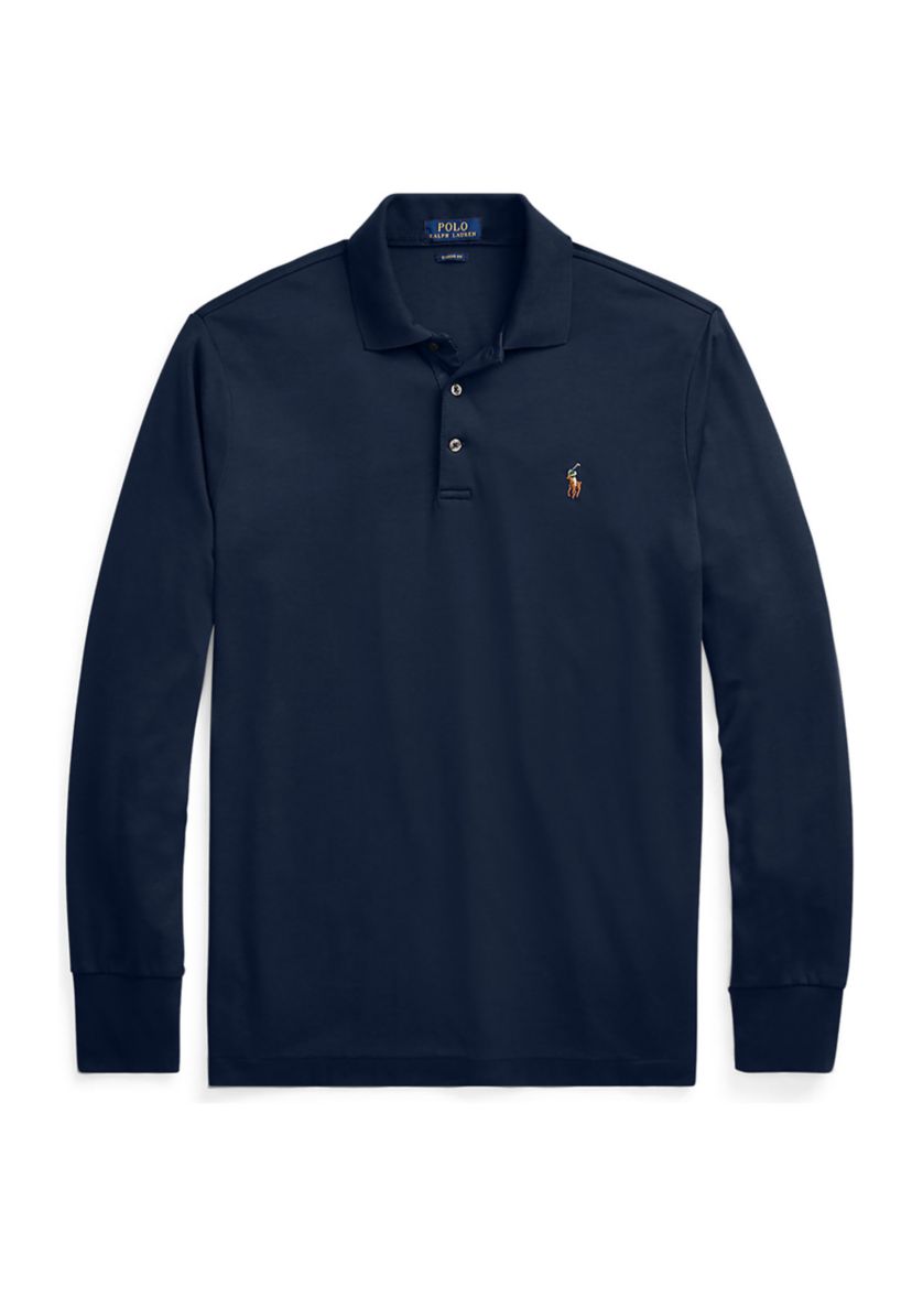 Big & Tall Soft Cotton Long Sleeve Polo Shirt