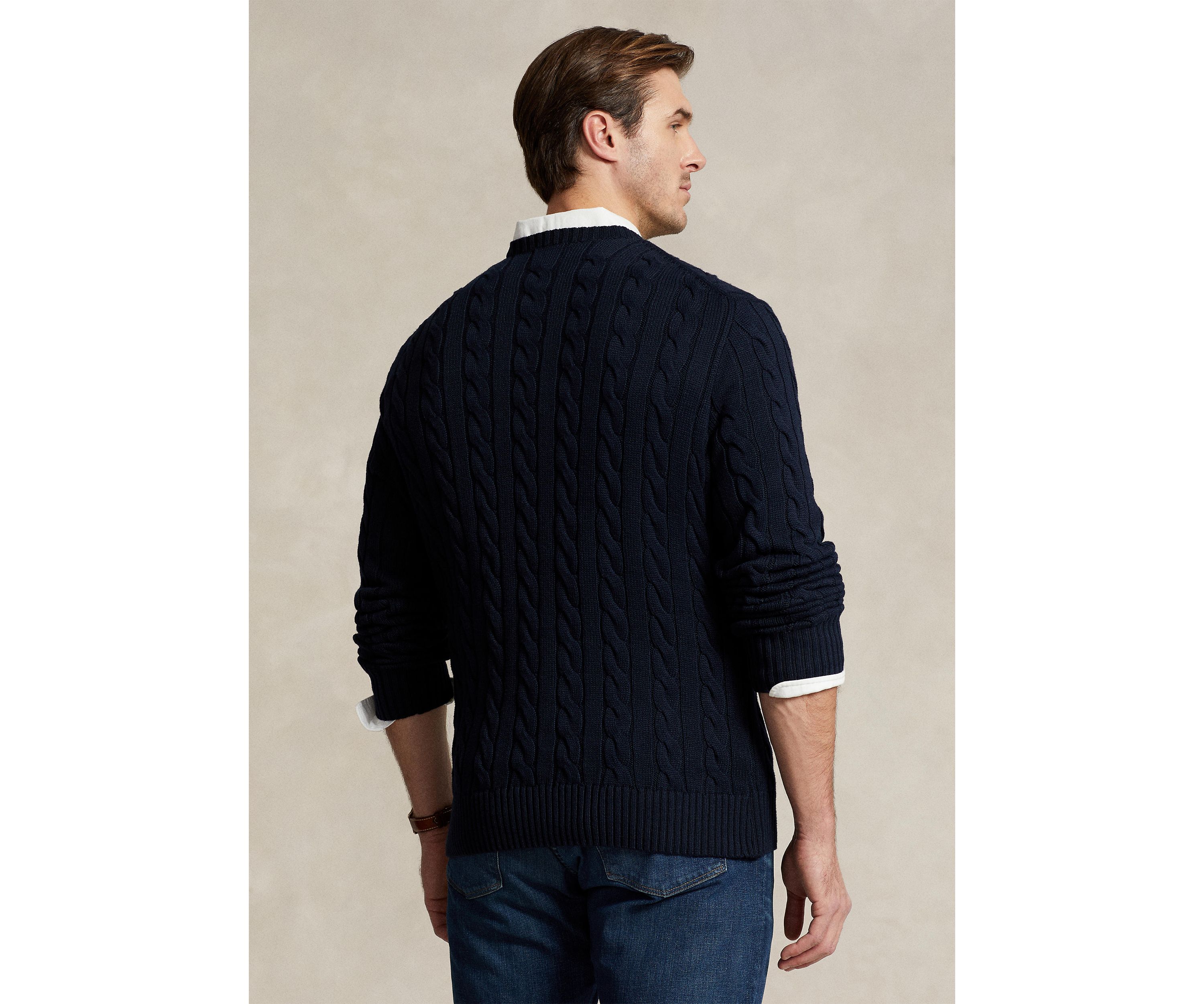 Big & Tall Cable-Knit Cotton Sweater