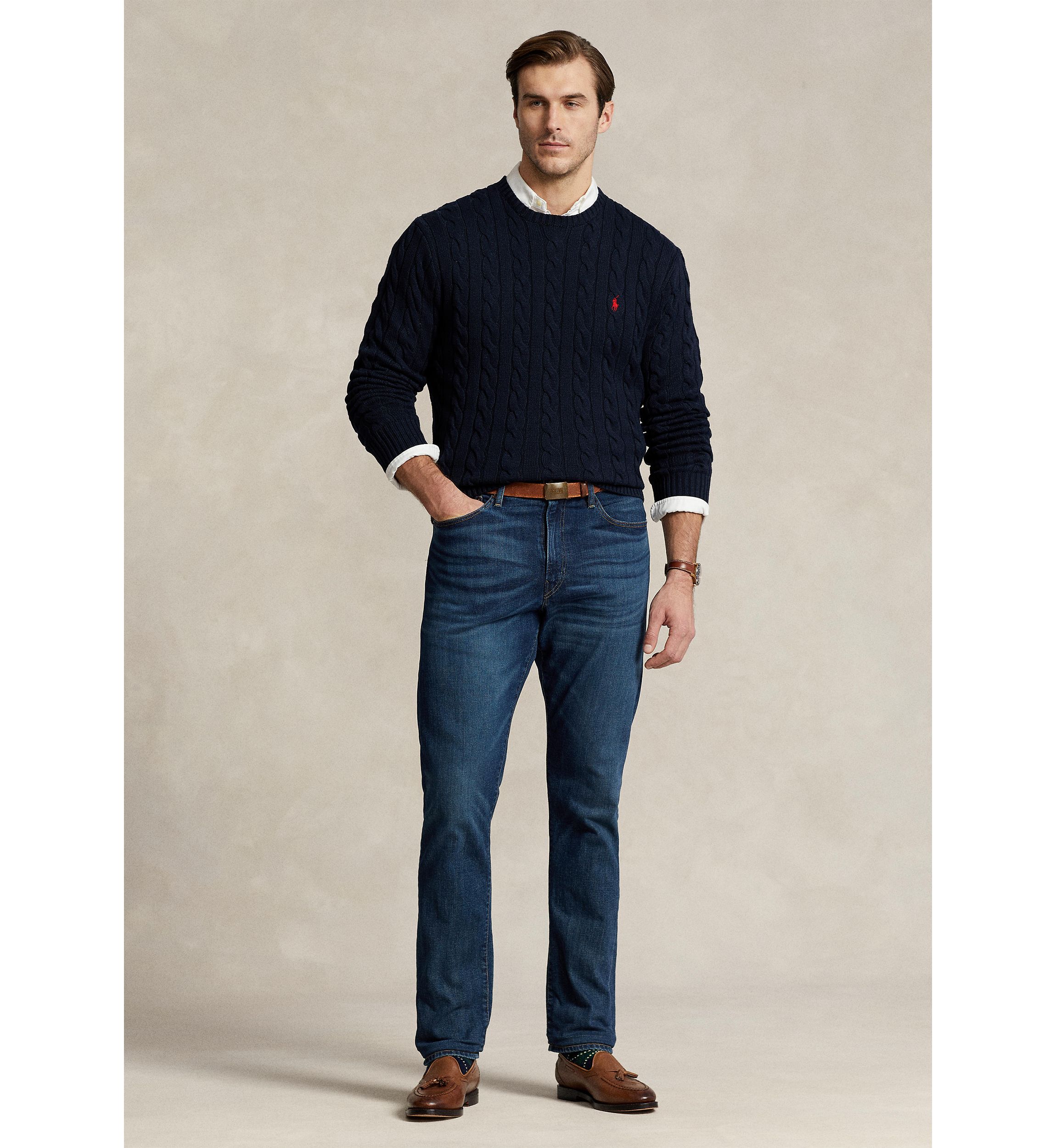 Big & Tall Cable-Knit Cotton Sweater