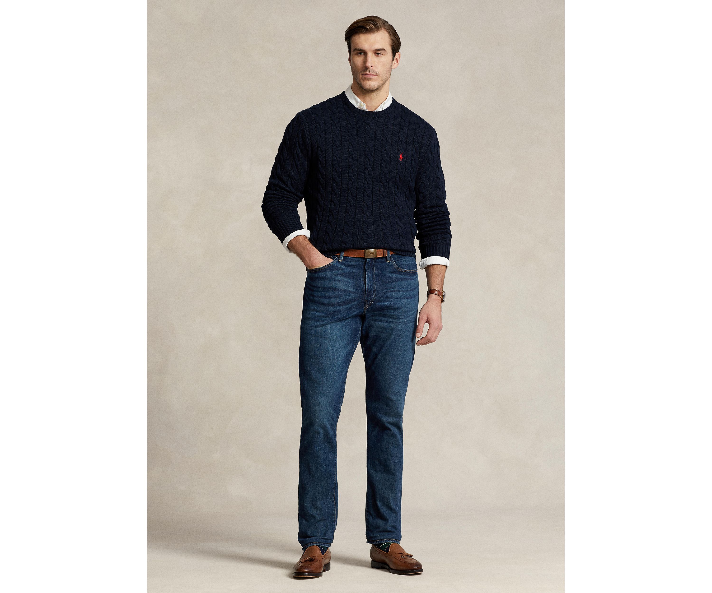 Big & Tall Cable-Knit Cotton Sweater
