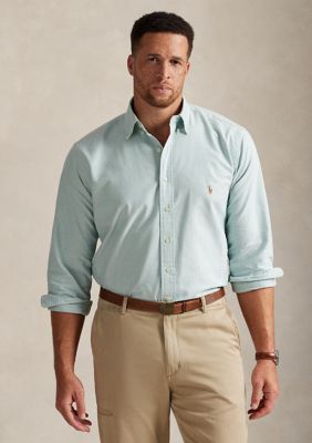 Polo Ralph Lauren Men's Big & Tall The Iconic Oxford Shirt, Green, 2XL Long
