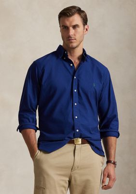 Polo Ralph Lauren Big & Tall Garment-Dyed Oxford Shirt, Blue, 3XLT