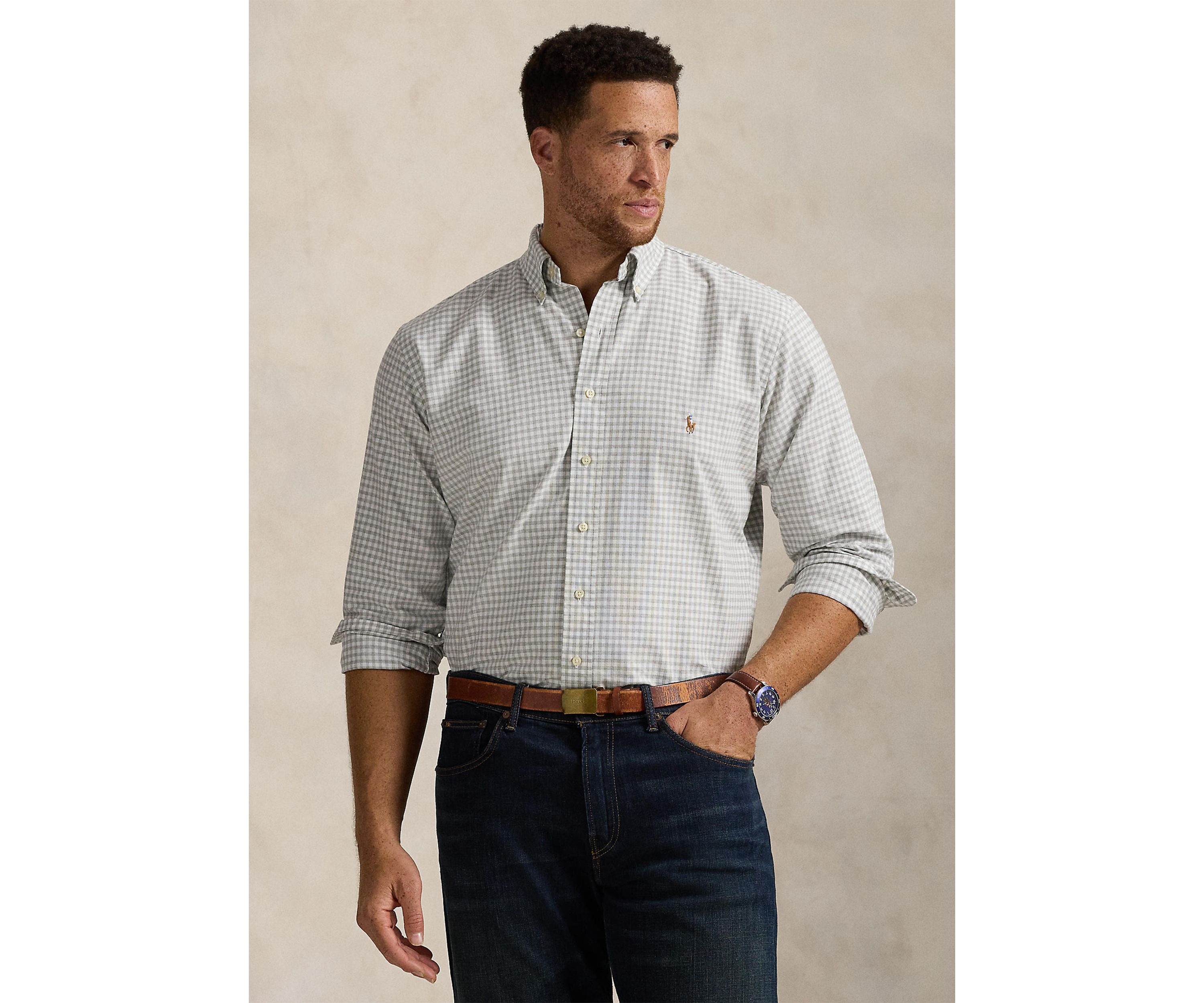 Big & Tall Gingham Oxford Shirt