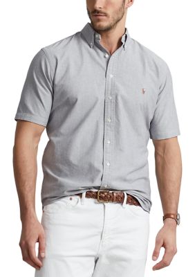 Polo Ralph Lauren Men's Big & Tall Oxford Short-Sleeve Shirt, Grey, 3XLT