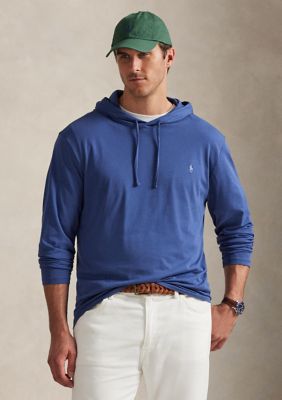 Polo Ralph Lauren Men's Big & Tall Jersey Hooded T-Shirt, Blue, 4X Big