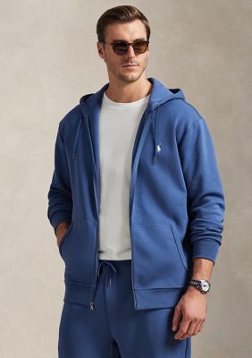 Polo Ralph Lauren Men's Big & Tall Double-Knit Full-Zip Hoodie, Blue, 4X Big