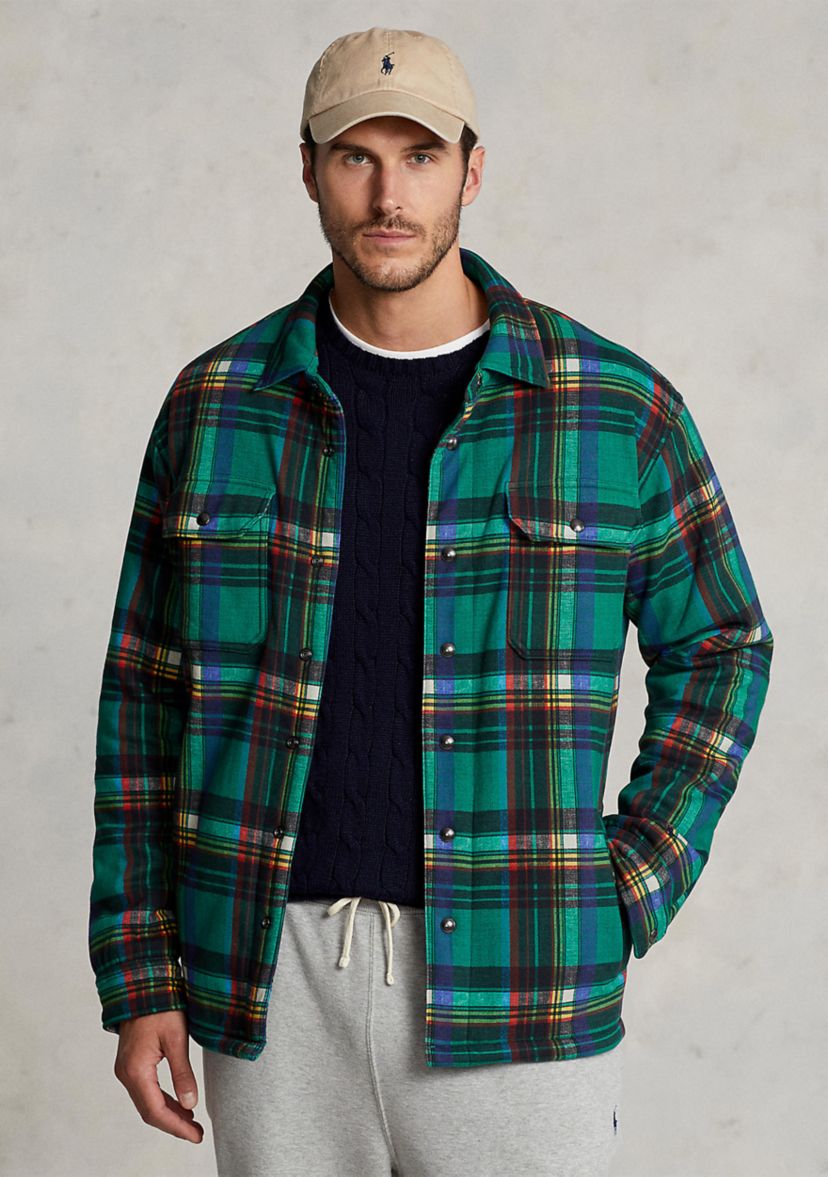Big & Tall Plaid Fleece Shirt Jacket