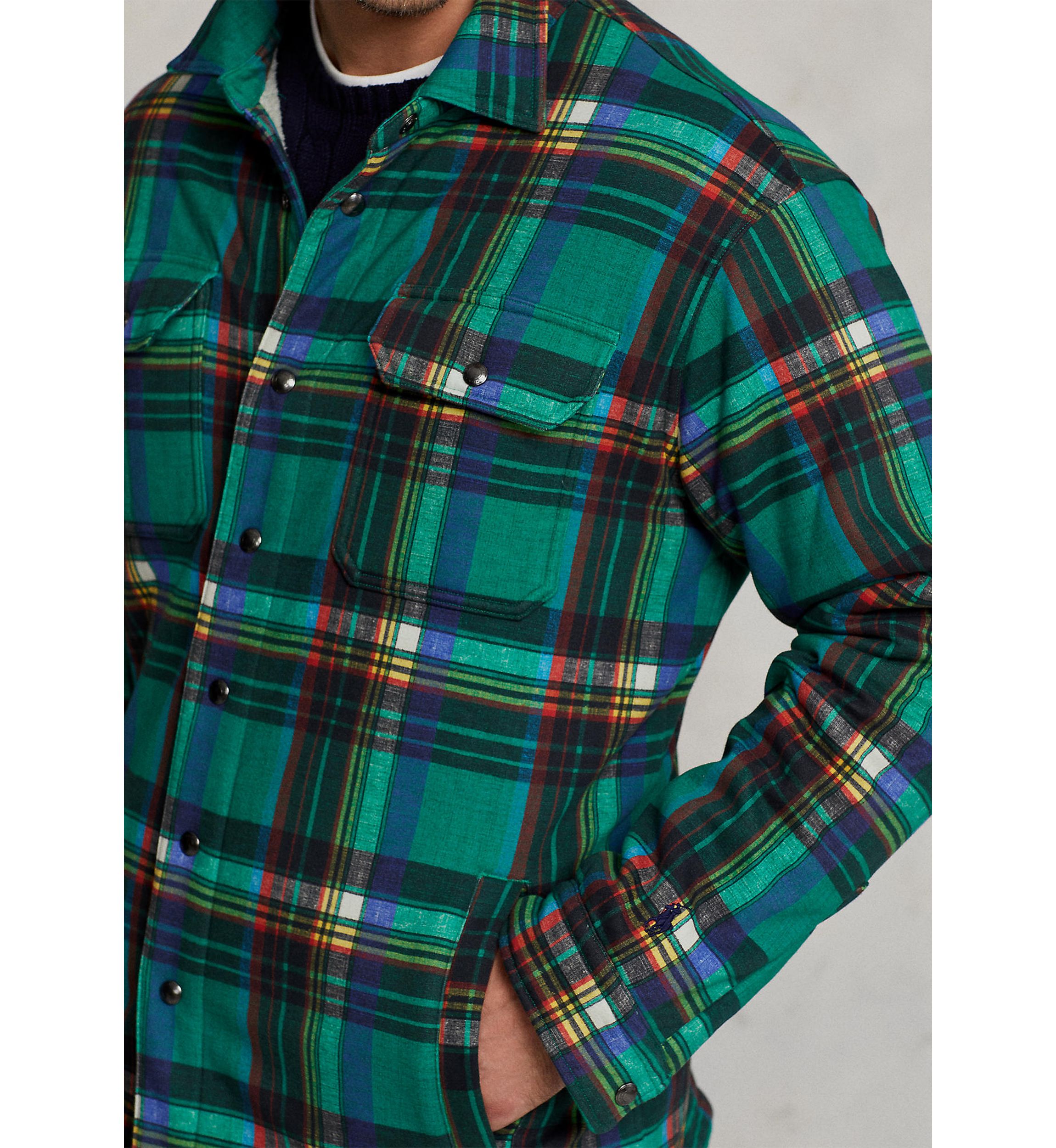 Big & Tall Plaid Fleece Shirt Jacket