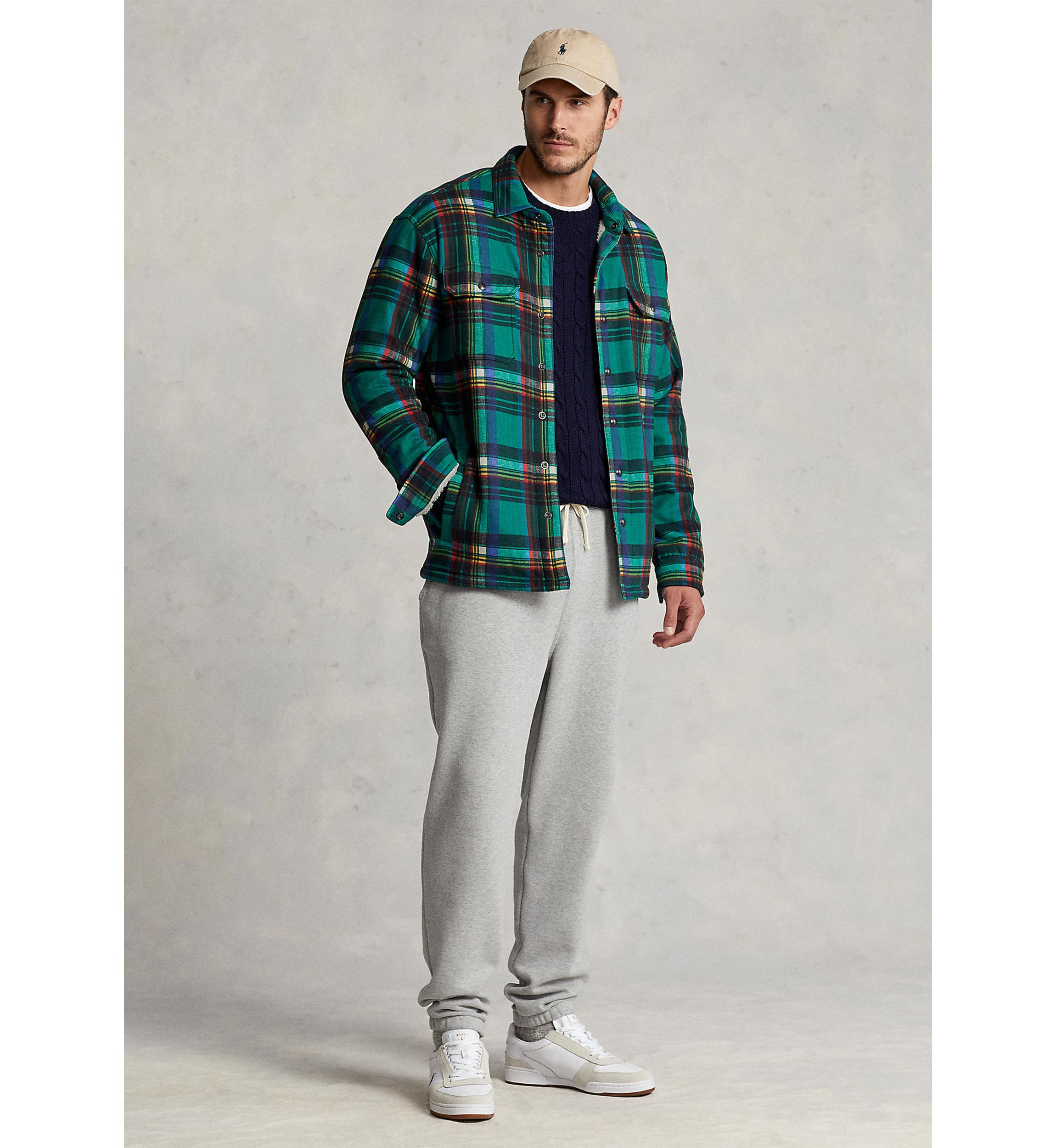 Big & Tall Plaid Fleece Shirt Jacket