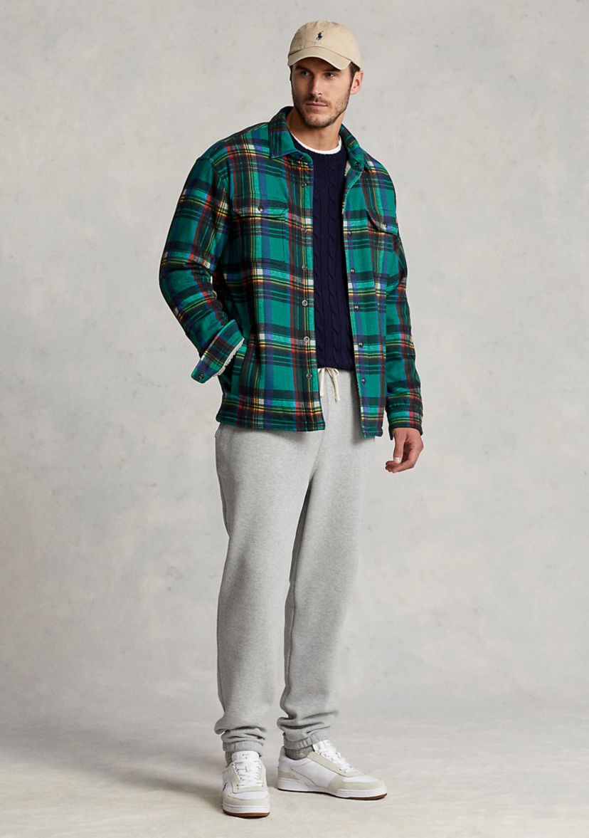 Big & Tall Plaid Fleece Shirt Jacket