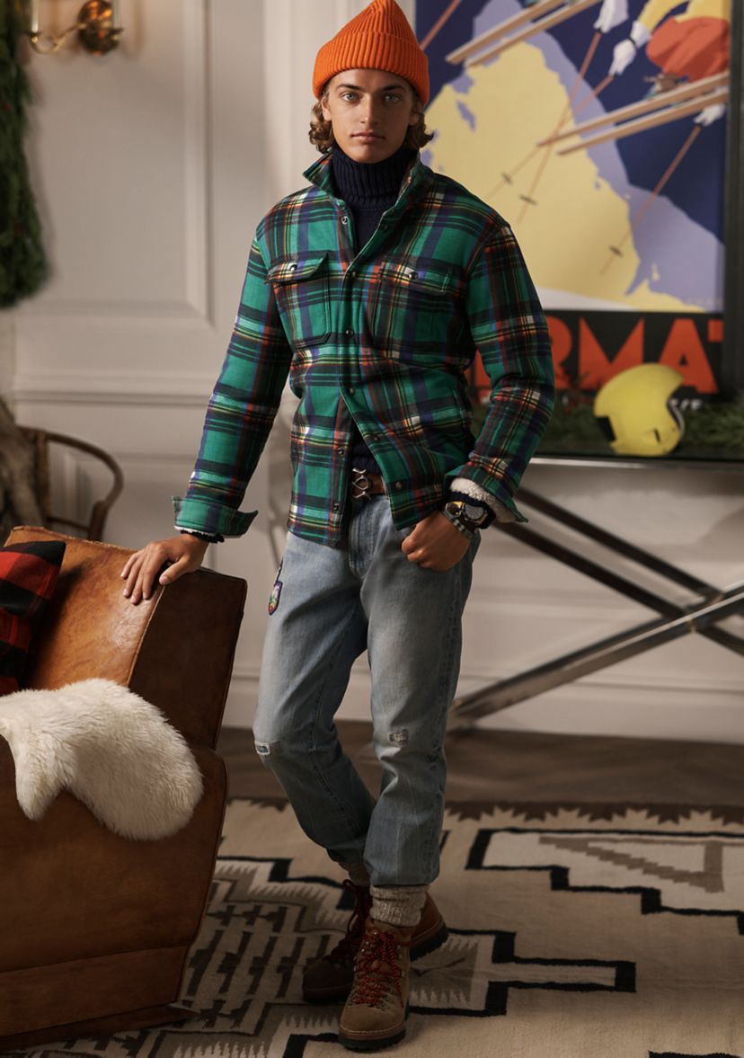 Big & Tall Plaid Fleece Shirt Jacket
