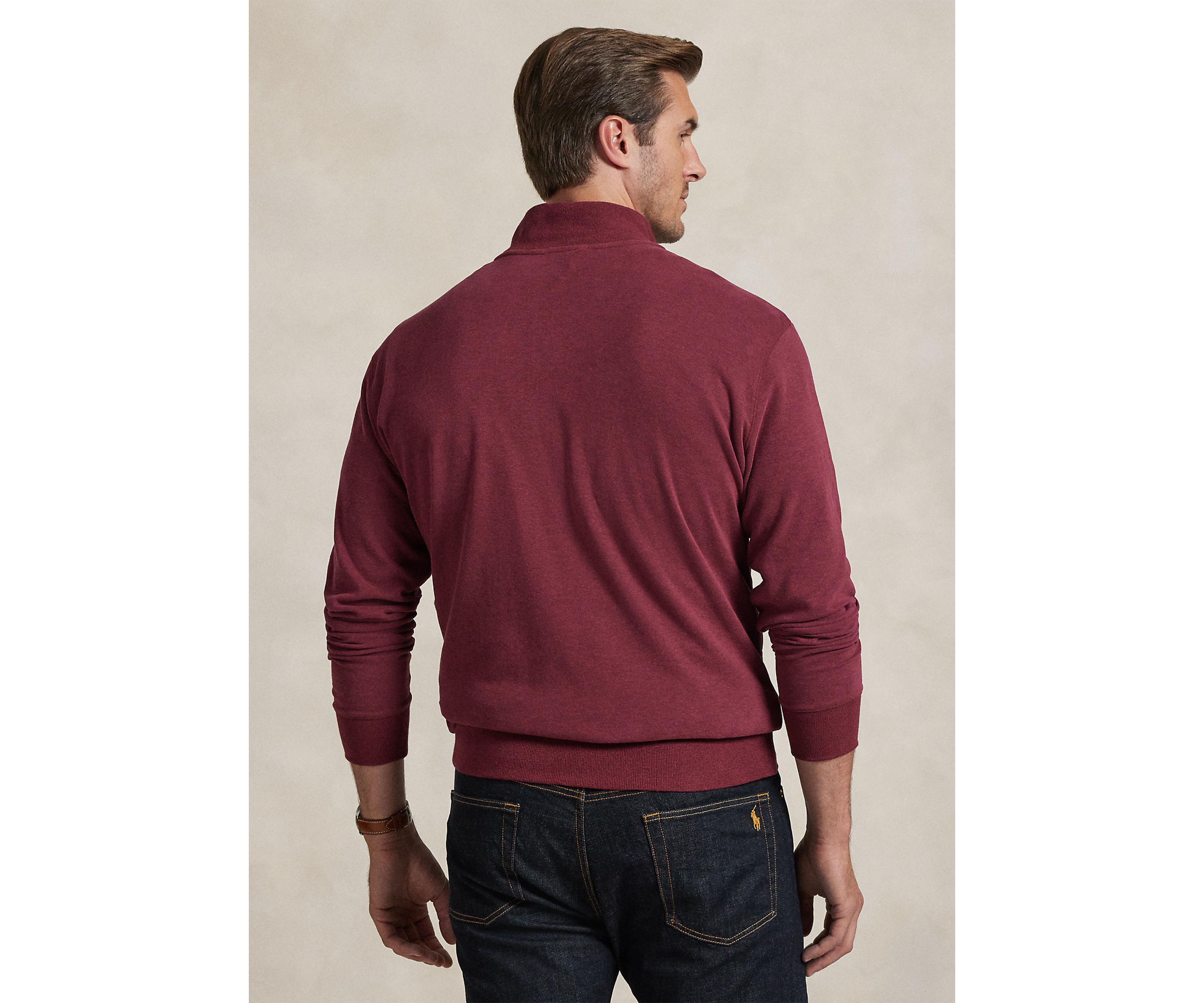 Big & Tall Luxury Jersey 1/4 Zip Pullover
