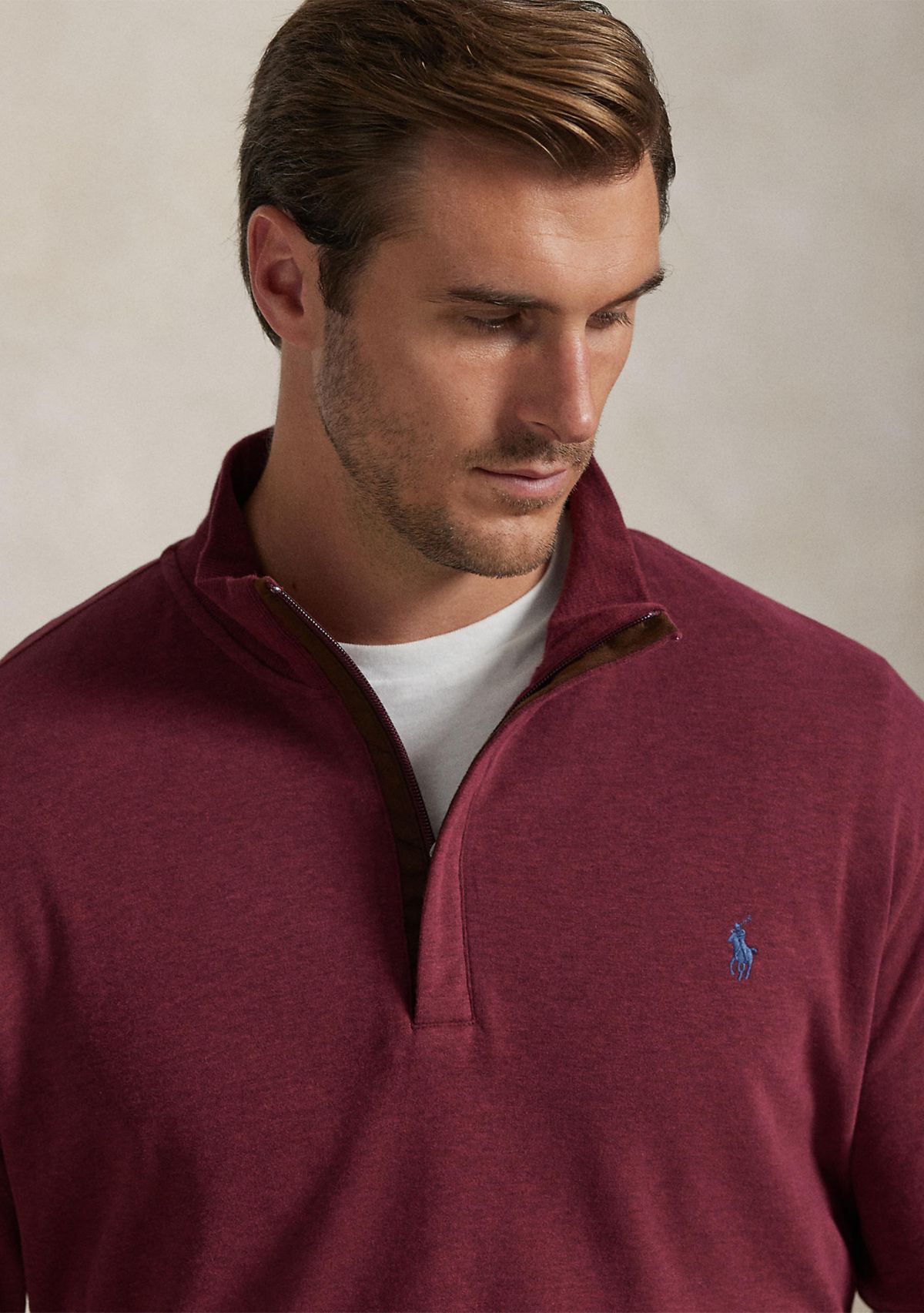 Big & Tall Luxury Jersey 1/4 Zip Pullover