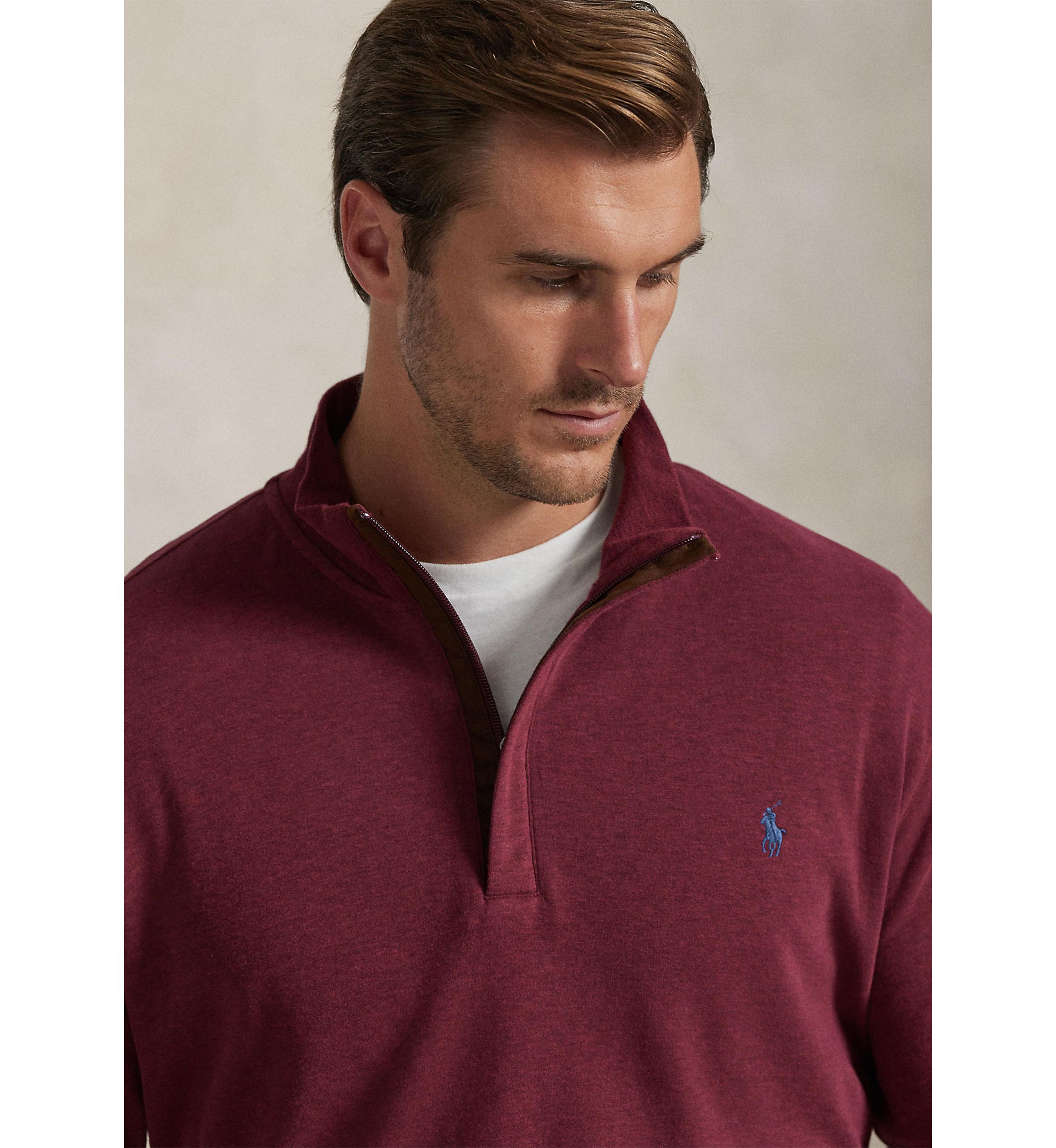 Big & Tall Luxury Jersey 1/4 Zip Pullover