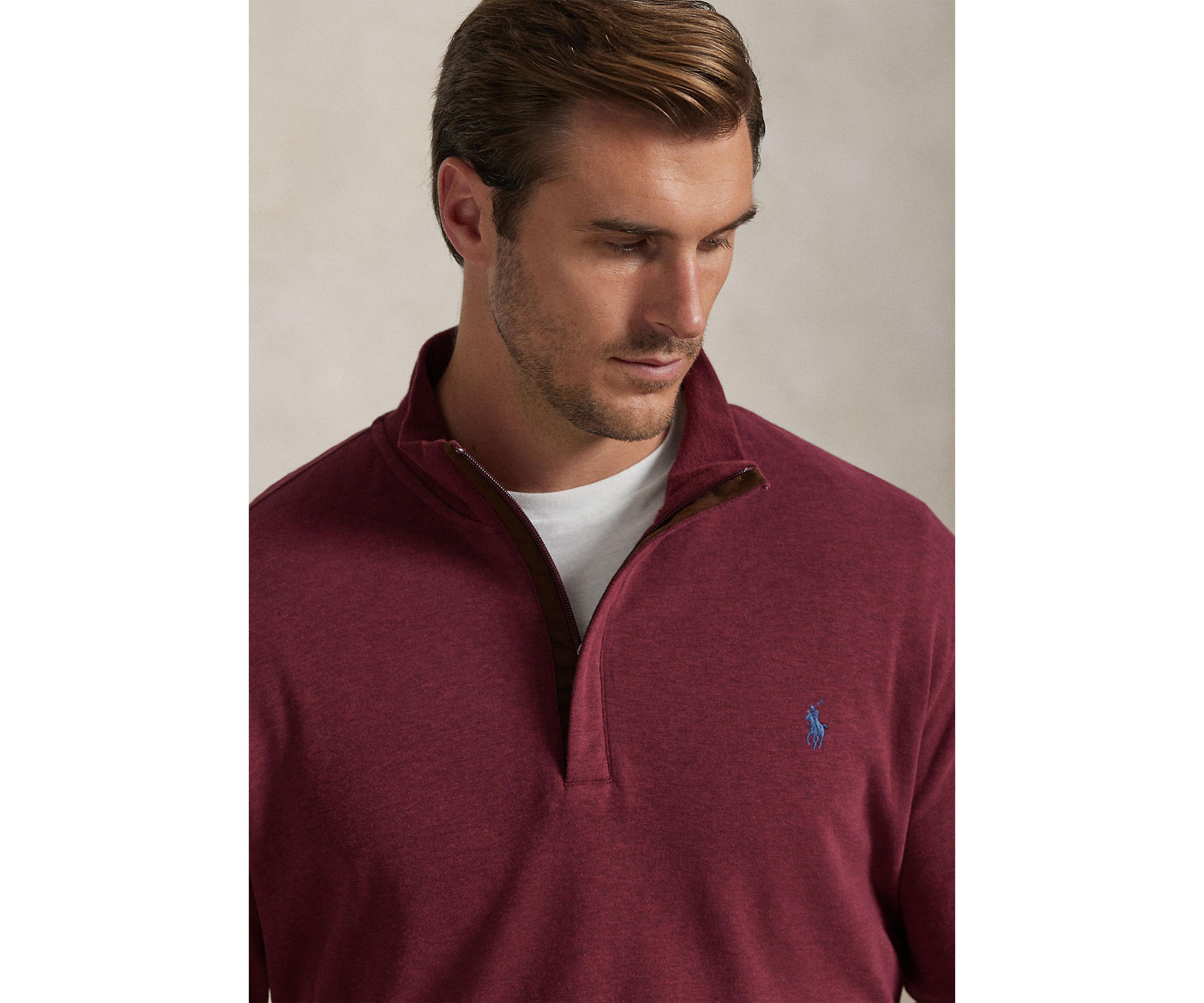 Big & Tall Luxury Jersey 1/4 Zip Pullover