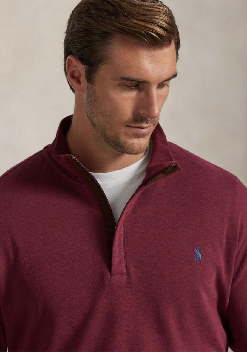 Big & Tall Luxury Jersey 1/4 Zip Pullover
