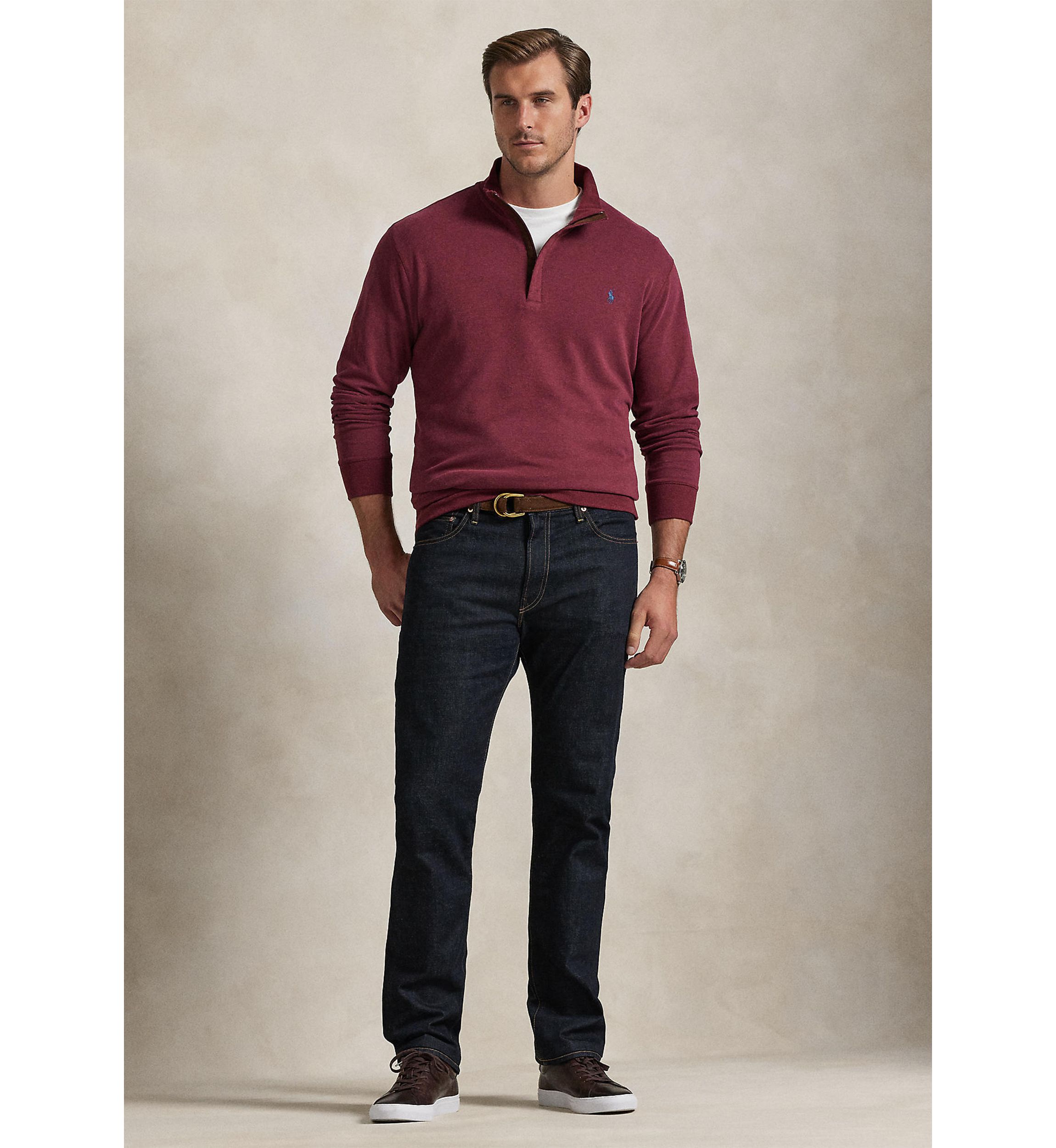 Big & Tall Luxury Jersey 1/4 Zip Pullover