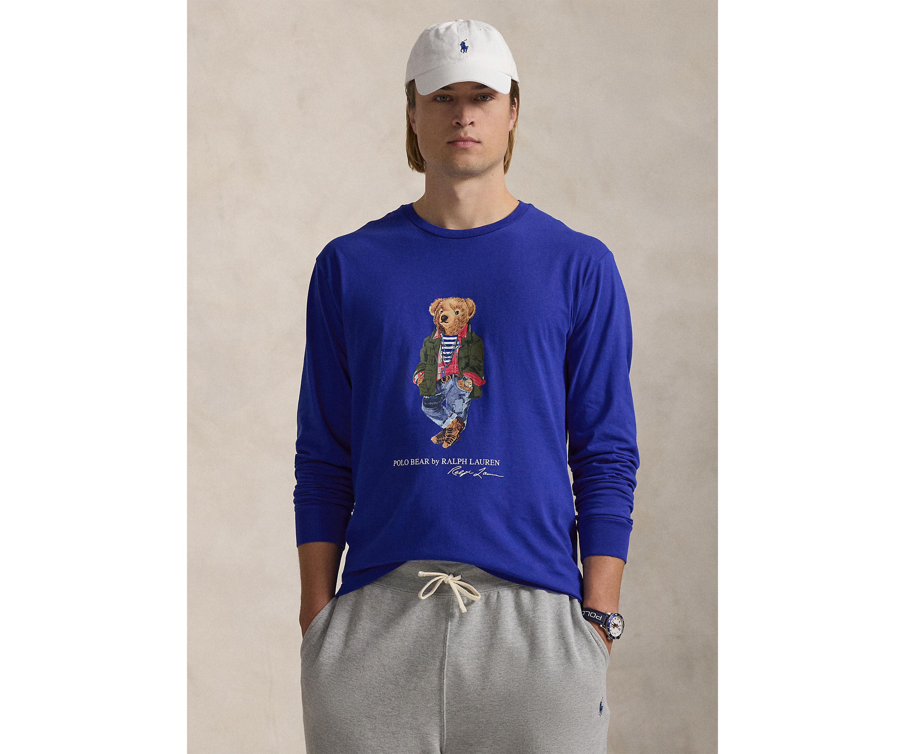Big & Tall Polo Bear Jersey Long Sleeve Graphic T-Shirt