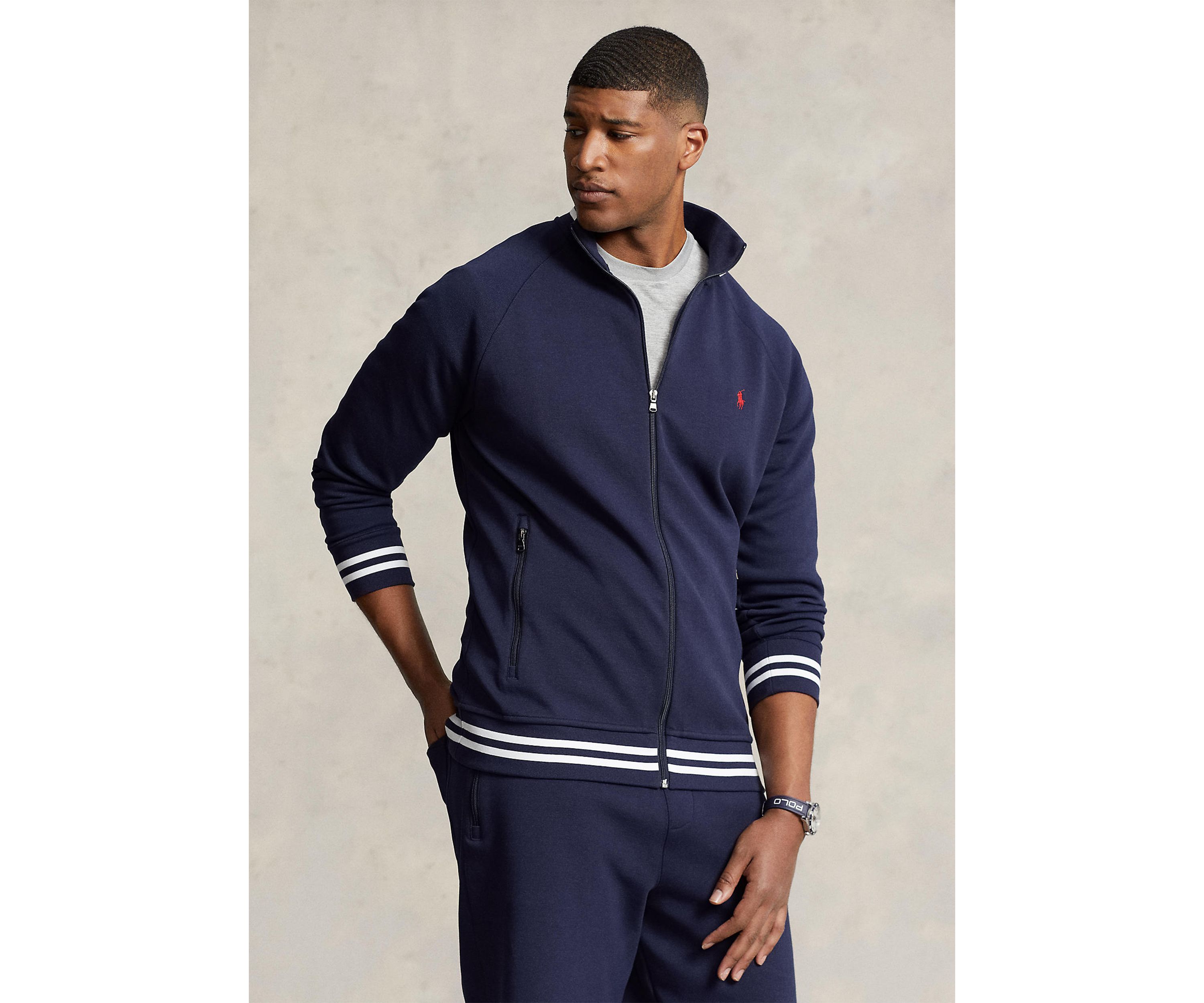 Big & Tall Double-Knit Track Jacket