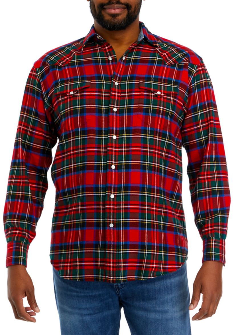 Big & Tall Holiday Woven Button Down Shirt