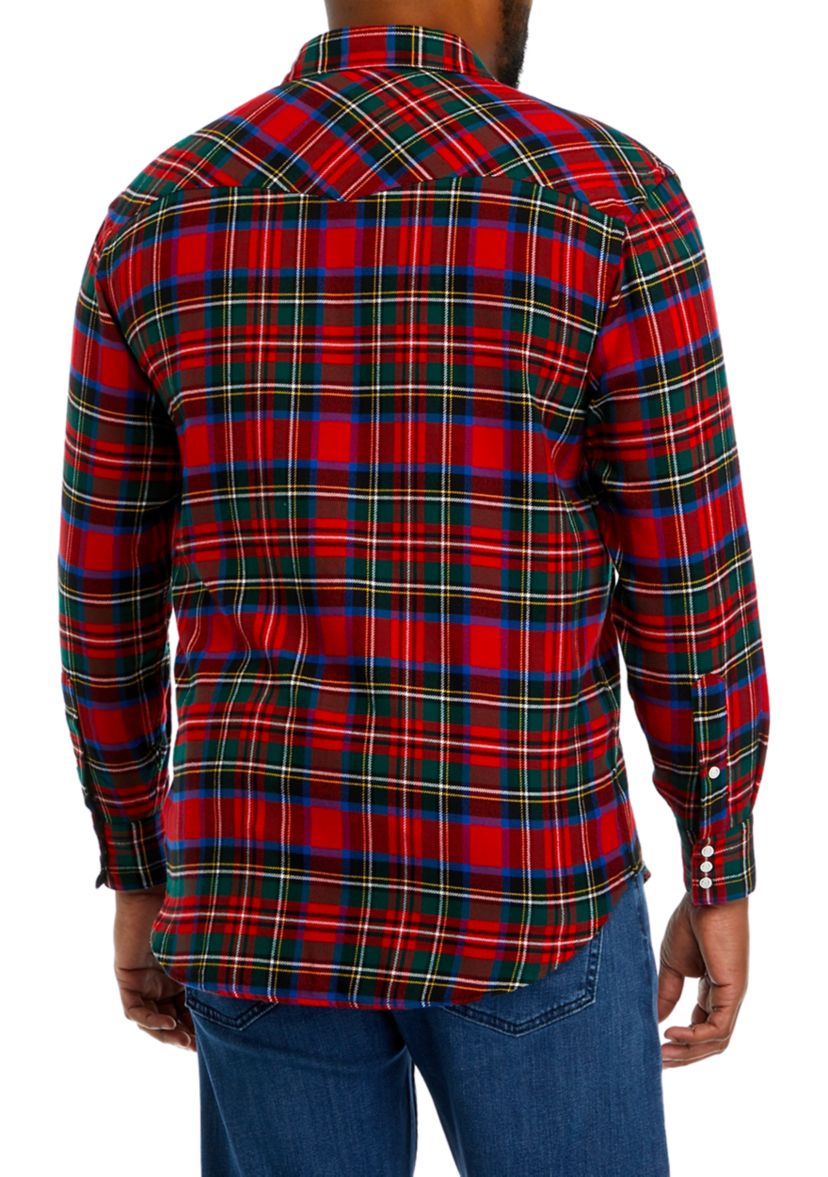 Big & Tall Holiday Woven Button Down Shirt