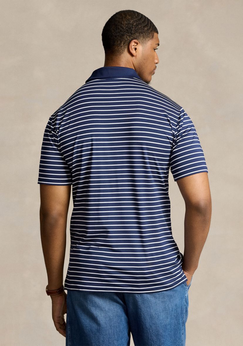 Big & Tall Striped Stretch Performance Polo Shirt